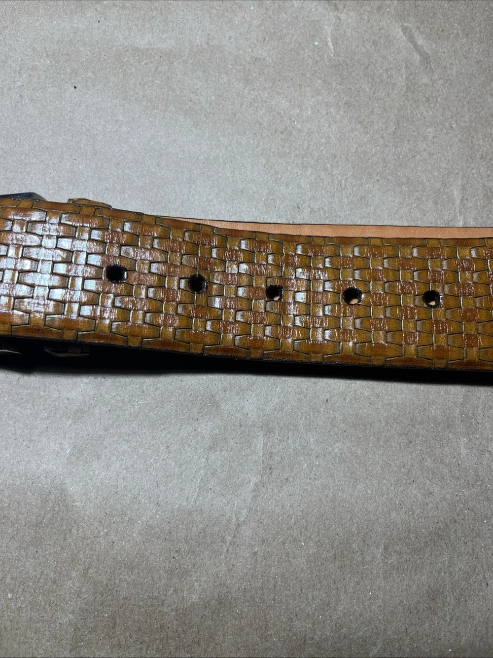 Martin Dingman Made by Hand in America Leather Belt 38 Brown Basketweave